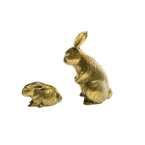 VTG BRASS Bunnies set of 2. - Picture 3 of 12